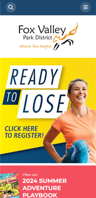 Fox Valley Park District Mobile Web Design