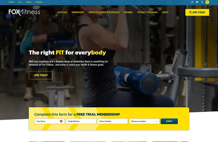 Aurora Fitness Website Design