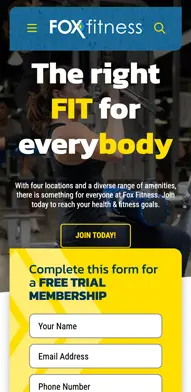 Fox Fitness Mobile Website Design