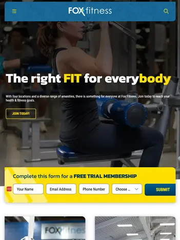 Aurora Fitness Tablet Website Design