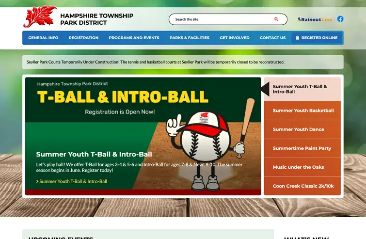 Hampshire Township Park District Website