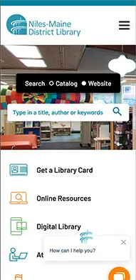 Niles Maine Library Mobile Website Design