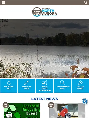 Village of North Aurora Tablet Website Design